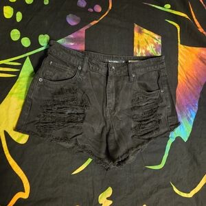 Black Heart Hot Topic Denim Shorts